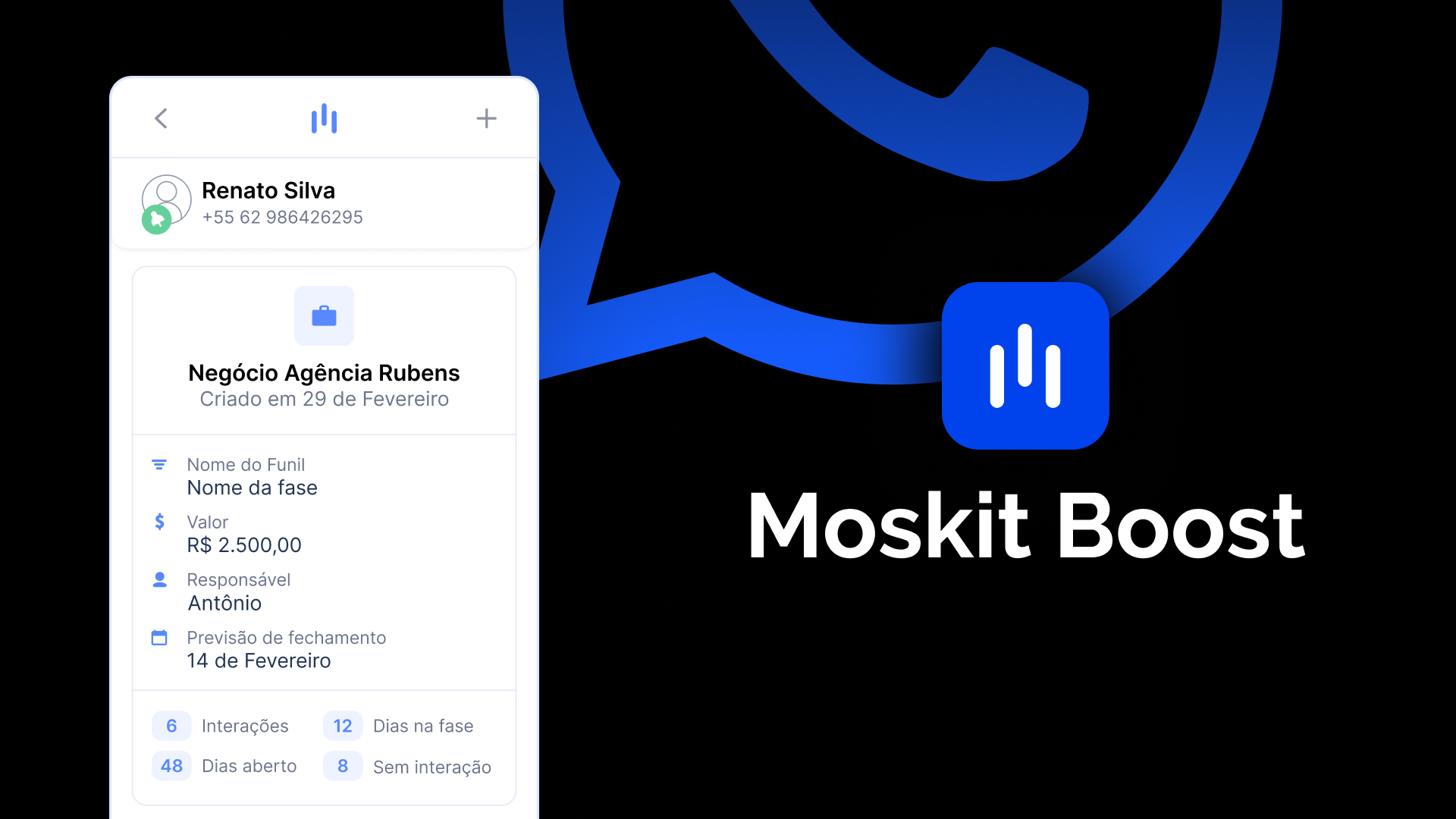 Novo Moskit Boost: seu CRM diretamente no WhatsApp